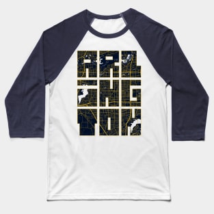 Arlington, USA City Map Typography - Gold Art Deco Baseball T-Shirt